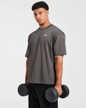 Essential Oversized T Shirt - Charcoal/Butter: The Ultimate Comfort Staple