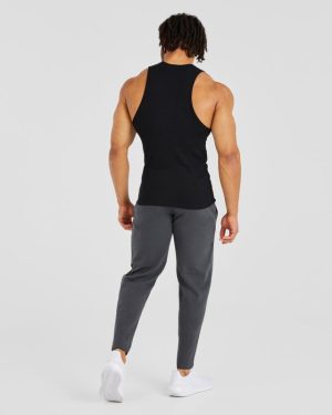 Essential Ribbed Tank - Black: The Ultimate Gym Companion