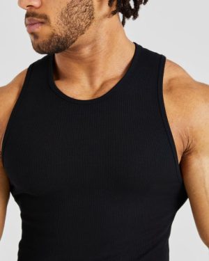 Essential Ribbed Tank - Black: The Ultimate Gym Companion