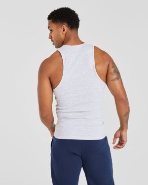 Essential Ribbed Tank - Light Grey Marl: The Ultimate Gym Companion
