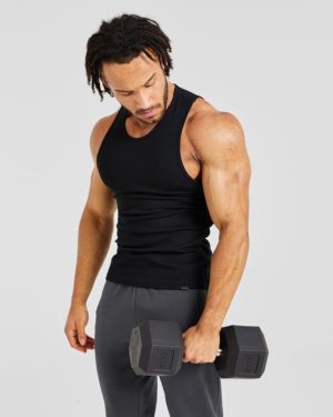Essential Ribbed Tank - Black: The Ultimate Gym Companion