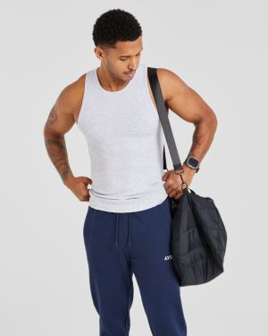 Essential Ribbed Tank - Light Grey Marl: The Ultimate Gym Companion