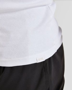Essential Ribbed Tank - White: The Ultimate Gym Companion
