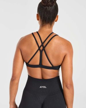 Essential Strappy Sports Bra - Black: The Ultimate Low-Impact Companion
