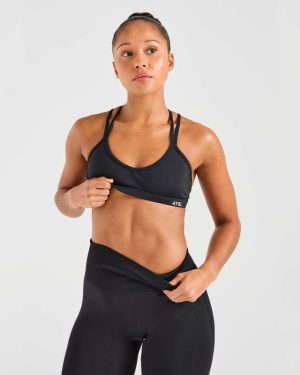 Essential Strappy Sports Bra - Black: The Ultimate Low-Impact Companion