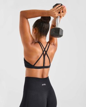Essential Strappy Sports Bra - Black: The Ultimate Low-Impact Companion