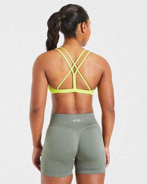 Essential Strappy Sports Bra - Lime Punch: Performance Meets Style