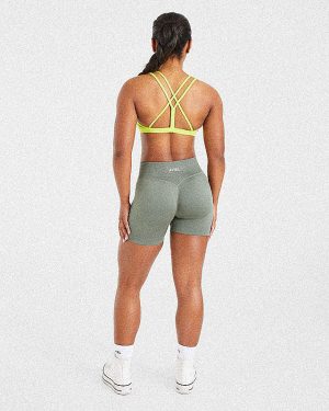 Essential Strappy Sports Bra - Lime Punch: Performance Meets Style
