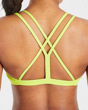 Essential Strappy Sports Bra - Lime Punch: Performance Meets Style