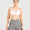 Essential Strappy Sports Bra - White: Ultimate Comfort & Style