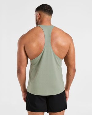 Essential Stringer - Muted Green: The Ultimate Gym Companion