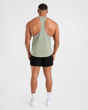 Essential Stringer - Muted Green: The Ultimate Gym Companion