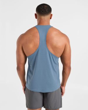 Essential Stringer - Slate Blue: The Ultimate Gym Companion