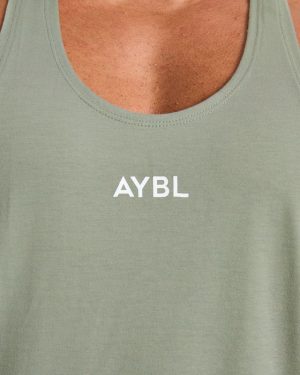 Essential Stringer - Muted Green: The Ultimate Gym Companion