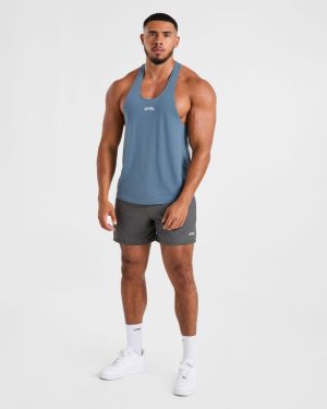 Essential Stringer - Slate Blue: The Ultimate Gym Companion