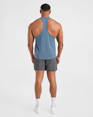Essential Stringer - Slate Blue: The Ultimate Gym Companion