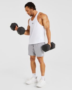 Essential Stringer - White: The Ultimate Gym Companion
