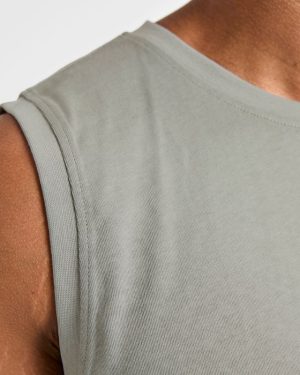Essential Tank - Washed Sage: The Ultimate Cotton Workout Staple