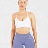 Essential V Neck Strappy Sports Bra - White: Ultimate Comfort & Style