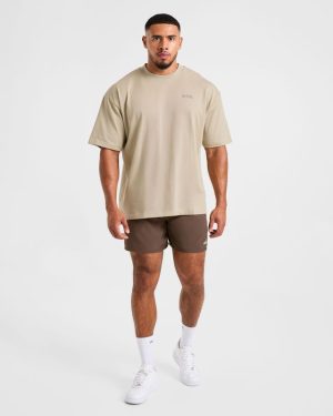 Future Fitness Oversized T Shirt - Dusty Sand: The Ultimate Comfort Staple