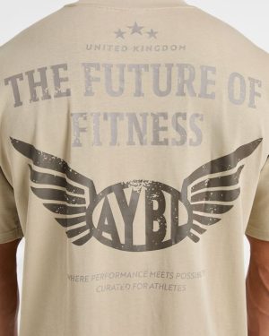 Future Fitness Oversized T Shirt - Dusty Sand: The Ultimate Comfort Staple
