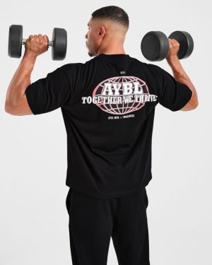 Global Oversized T-Shirt: The Ultimate Black & Red Streetwear Essential