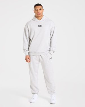 Heavy Lifting Gothic Oversized Joggers - Grey Marl