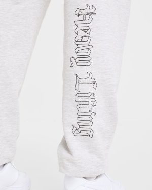 Heavy Lifting Gothic Oversized Joggers - Grey Marl