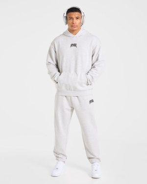 Heavy Lifting Gothic Oversized Joggers - Grey Marl