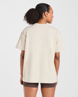 Legacy Lifts Oversized T-Shirt - Beige: The Ultimate Comfort Upgrade