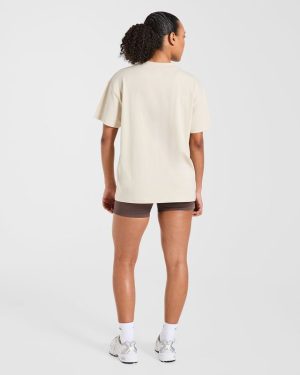 Legacy Lifts Oversized T-Shirt - Beige: The Ultimate Comfort Upgrade