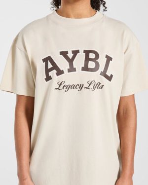 Legacy Lifts Oversized T-Shirt - Beige: The Ultimate Comfort Upgrade