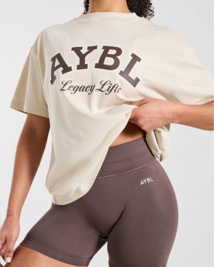 Legacy Lifts Oversized T-Shirt - Beige: The Ultimate Comfort Upgrade