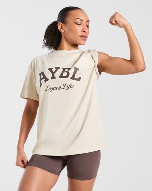 Legacy Lifts Oversized T-Shirt - Beige: The Ultimate Comfort Upgrade