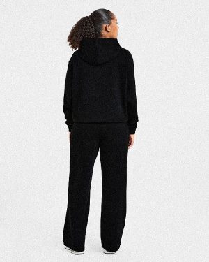 Lifestyle Oversized Straight Leg Joggers - Black