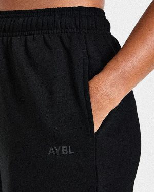 Lifestyle Oversized Straight Leg Joggers - Black