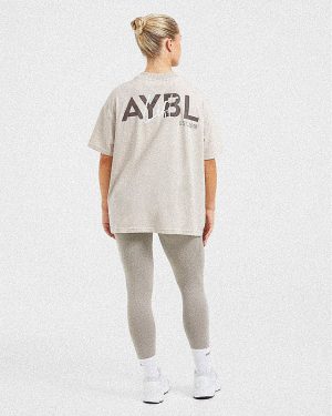 Lift Graphic Oversized T Shirt - Beige: The Ultimate Comfort & Style Statement