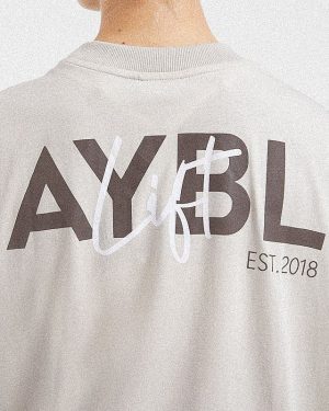 Lift Graphic Oversized T Shirt - Beige: The Ultimate Comfort & Style Statement