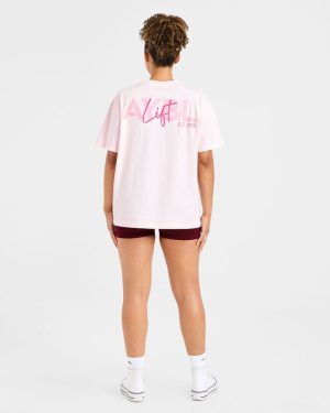 Lift Graphic Oversized T Shirt - Baby Pink: The Ultimate Comfort & Style Statement