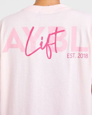 Lift Graphic Oversized T Shirt - Baby Pink: The Ultimate Comfort & Style Statement