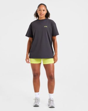 Lift Graphic Oversized T-Shirt: The Ultimate Charcoal/Lime Blend for Comfort and Style
