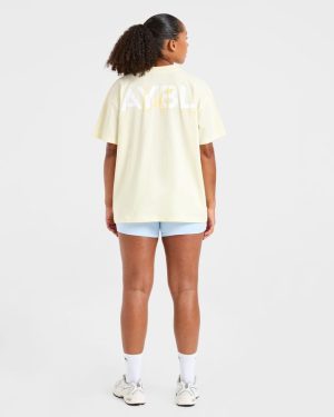 Lift Graphic Oversized T Shirt - Lemon Yellow
