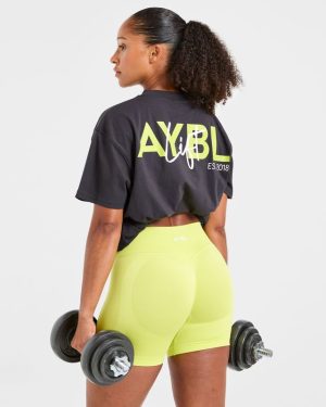 Lift Graphic Oversized T-Shirt: The Ultimate Charcoal/Lime Blend for Comfort and Style