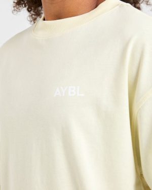Lift Graphic Oversized T Shirt - Lemon Yellow