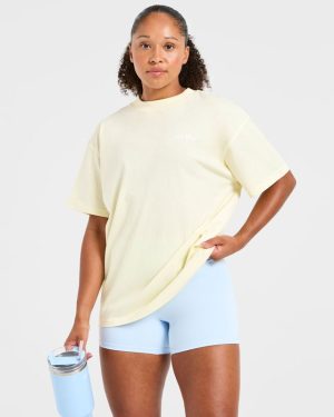 Lift Graphic Oversized T Shirt - Lemon Yellow