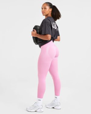 Lift Graphic Oversized T Shirt - Charcoal/Pink: The Ultimate Comfort & Style Statement