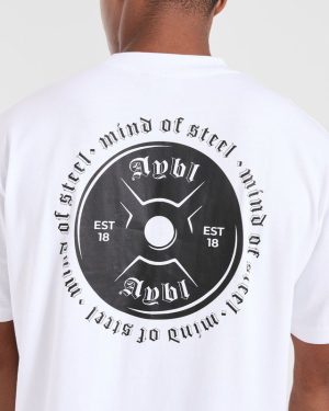 Mind of Steel Oversized T Shirt - White: The Ultimate Comfort & Style Statement