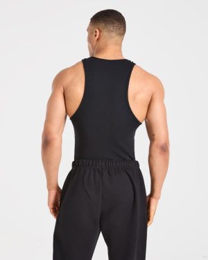 Muscle Ribbed Tank - Black: The Ultimate Gym Essential