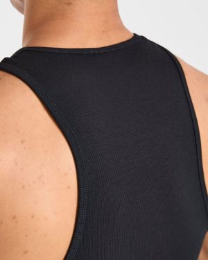 Muscle Ribbed Tank - Black: The Ultimate Gym Essential