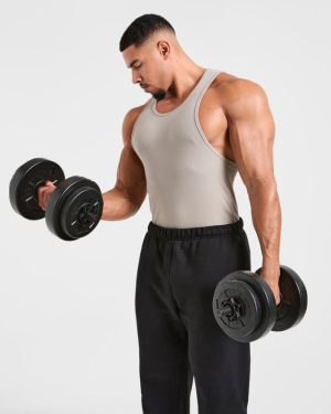 Muscle Ribbed Tank - Cloud Grey: The Ultimate Gym Essential